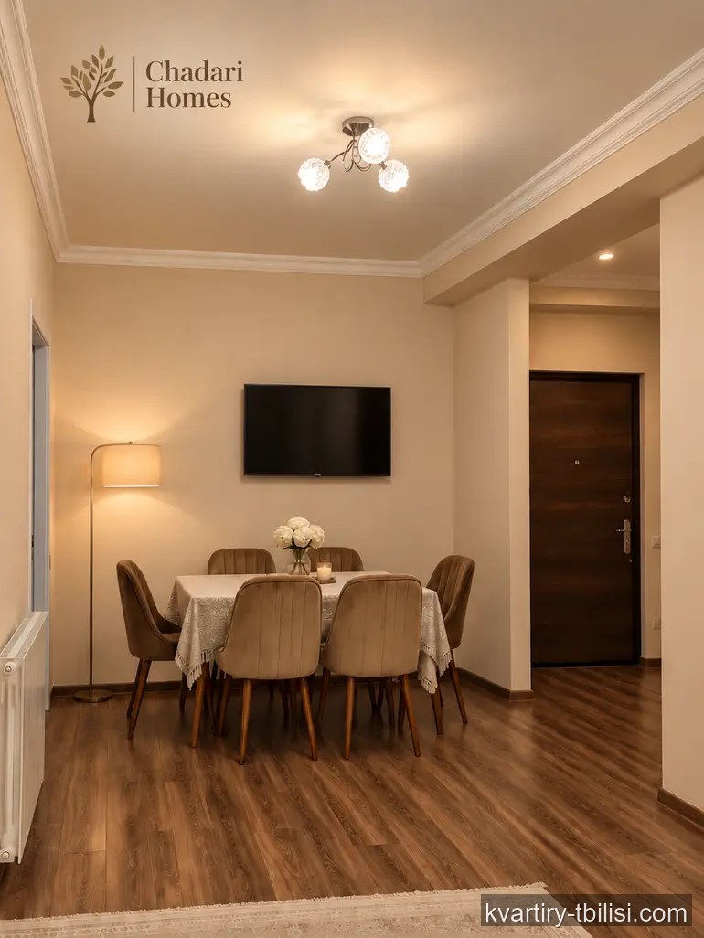 Трёхкомнатная квартира в Дидубе — 958 USD/мес | Tbilisi Homes
