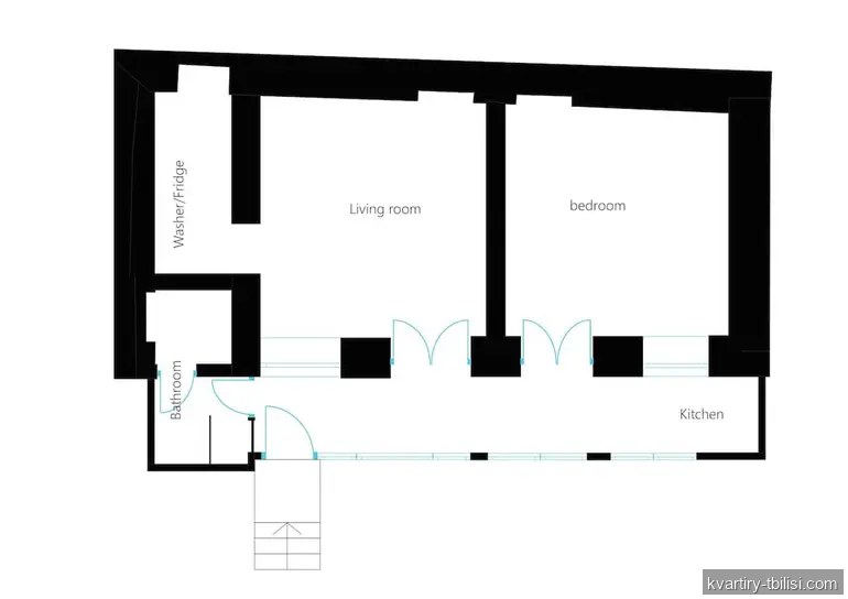 Двухкомнатная квартира на Мтацминде — 450 USD/мес | Tbilisi Homes