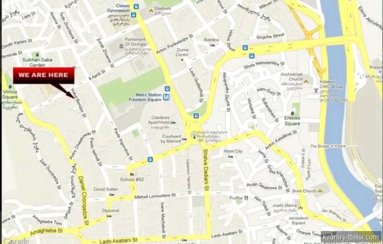 2-bedroom Apartment for rent in Mtatsminda, Tbilisi, 36 sqm, floor 2/2 — 550 USD/month | Tbilisi Homes