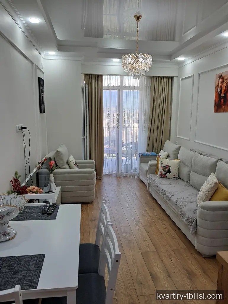2-bedroom Apartment for rent in Mukhiani, Tbilisi, 57 sqm, floor 15/16 — 700 USD/month | Tbilisi Homes