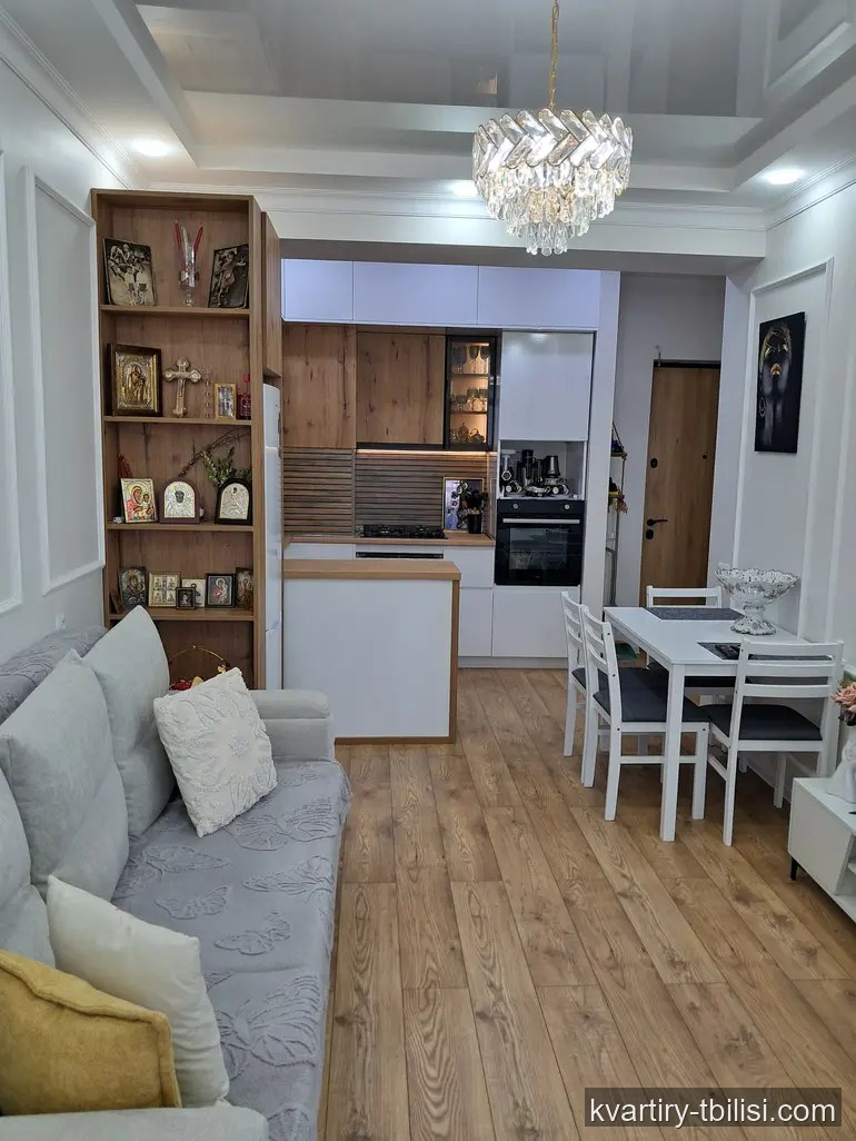 2-bedroom Apartment for rent in Mukhiani, Tbilisi, 57 sqm, floor 15/16 — 700 USD/month | Tbilisi Homes