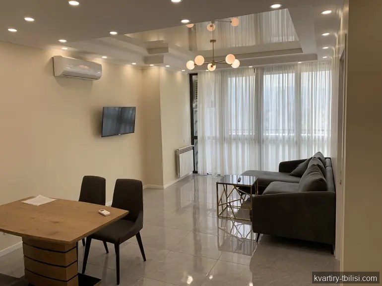2-bedroom Apartment for rent in Saburtalo, Tbilisi, 61 sqm, floor 22/23 — 1 200 USD/month | Tbilisi Homes