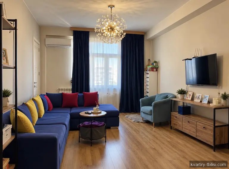 Четырёхкомнатная квартира на Сабуртало — 1 500 USD/мес | Tbilisi Homes