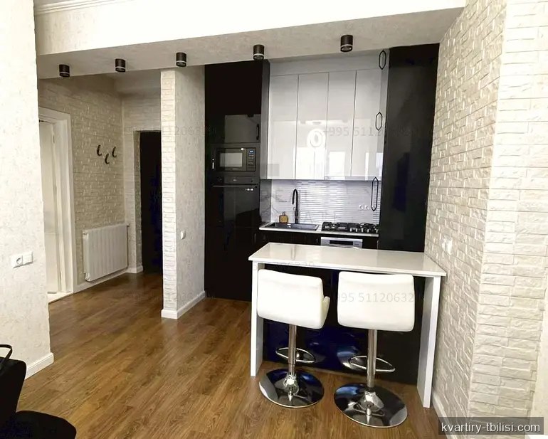 2-bedroom Apartment for rent in Vake, Tbilisi, 58 sqm, floor 17/19 — 1 200 USD/month | Tbilisi Homes