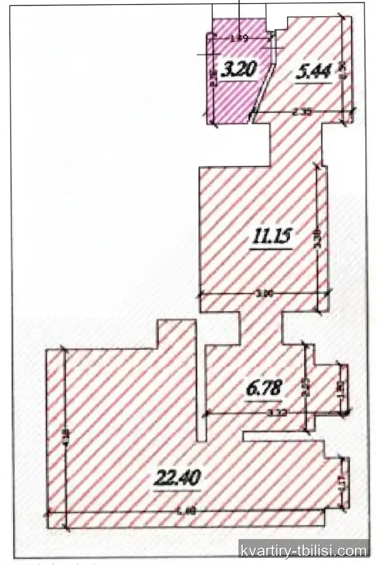 2-bedroom Apartment for sale in Chugureti, Tbilisi, 47 sqm, floor 1/3 — 19 000 USD | Tbilisi Homes