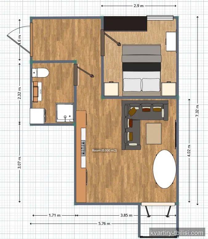 Двухкомнатная квартира в Диди Дигоми — 49 000 USD | Tbilisi Homes