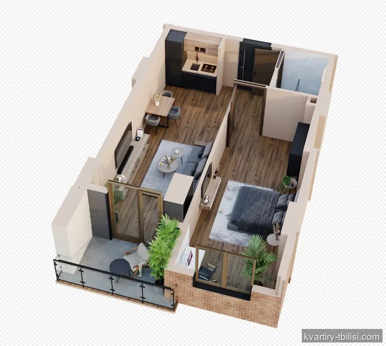 Двухкомнатная квартира в Диди Дигоми — 67 848 USD | Tbilisi Homes