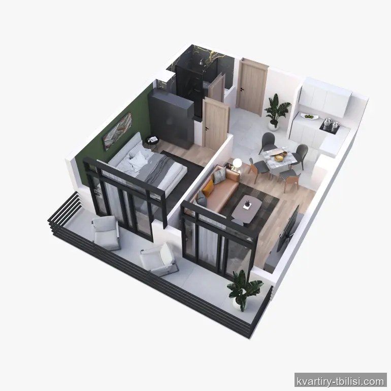 Двухкомнатная квартира в Диди Дигоми — 60 000 USD | Tbilisi Homes