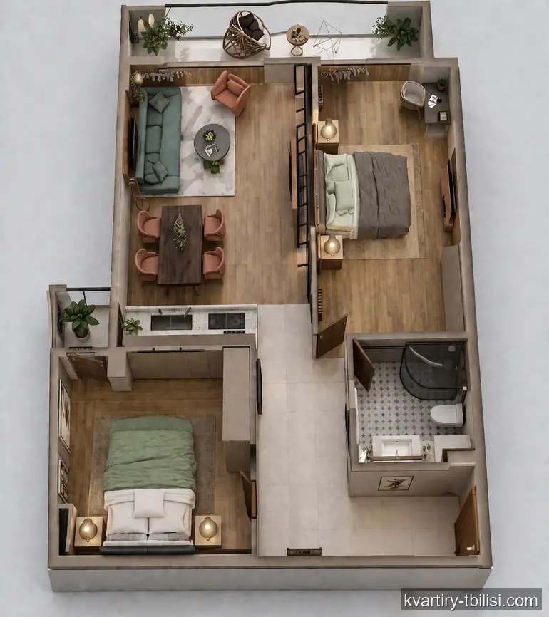 Трёхкомнатная квартира в Диди Дигоми — 81 250 USD | Tbilisi Homes