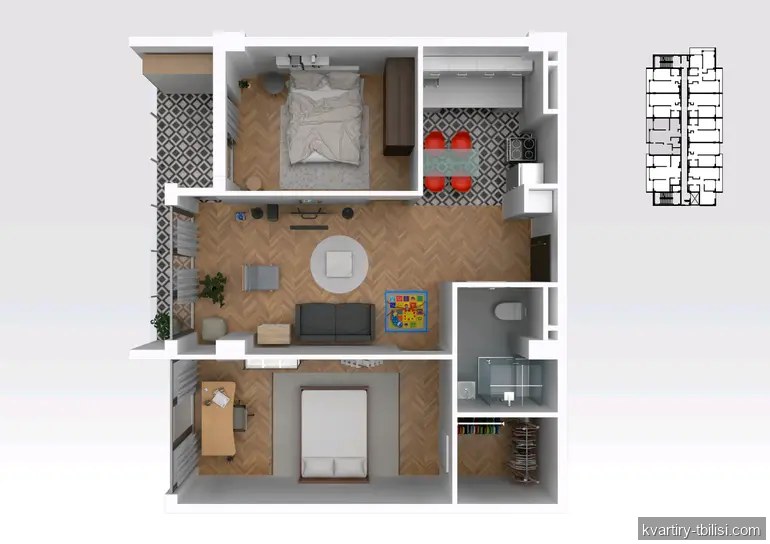 Трёхкомнатная квартира в Диди Дигоми — 94 200 USD | Tbilisi Homes