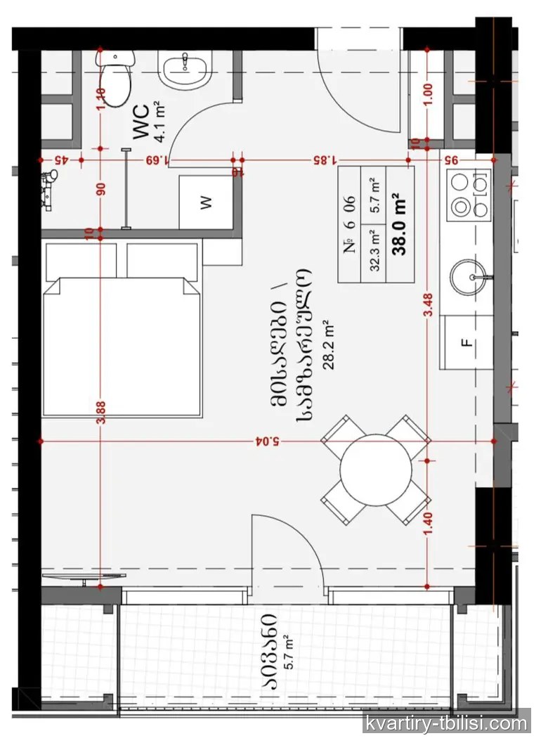 1-bedroom Apartment for sale in Digomi Massiv, Tbilisi, 39 sqm, floor 6/17 — 61 000 USD | Tbilisi Homes