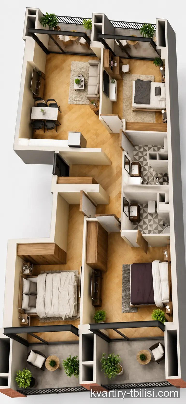 Четырёхкомнатная квартира в Дигомском массиве — 179 300 USD | Tbilisi Homes