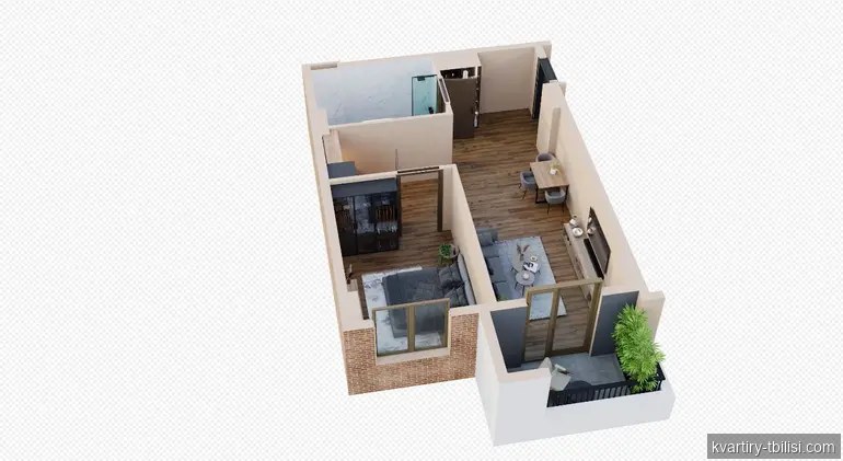 2-bedroom Apartment for sale in Gldani, Tbilisi, 56.6 sqm, floor 8/16 — 64 524 USD | Tbilisi Homes
