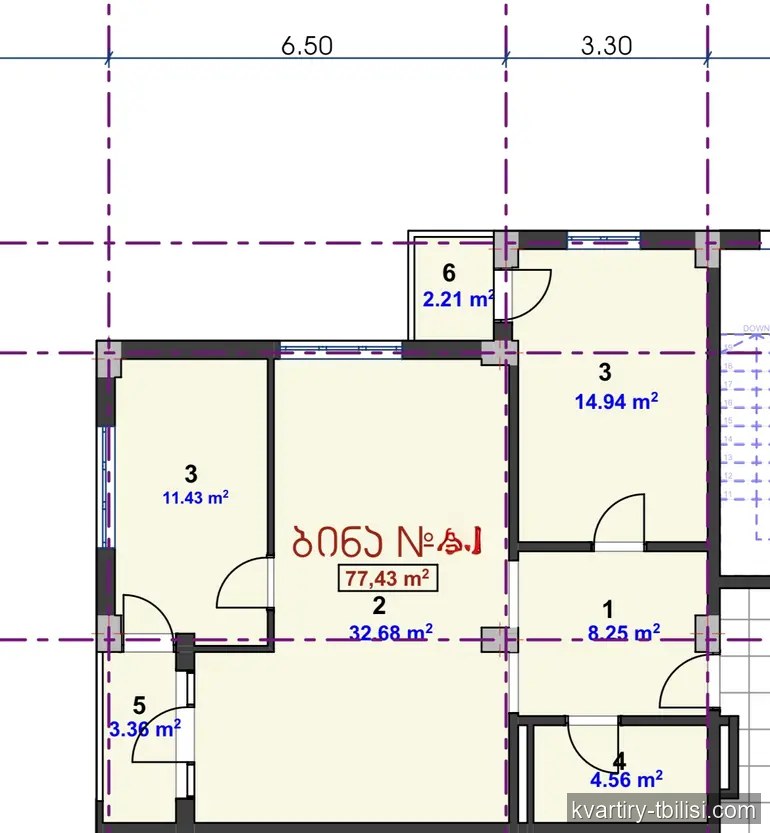 Трёхкомнатная квартира в Глдани — 103 950 USD | Tbilisi Homes