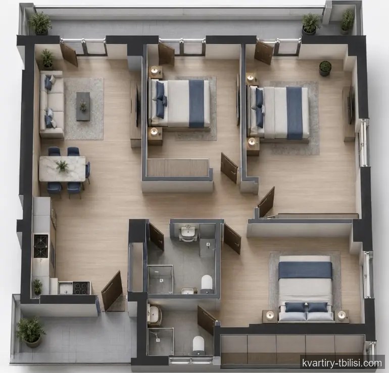 Трёхкомнатная квартира в Глдани — 84 000 USD | Tbilisi Homes