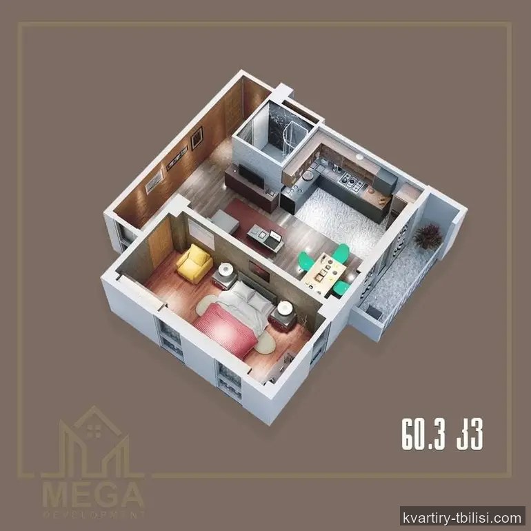 Двухкомнатная квартира в Исани — 54 000 USD | Tbilisi Homes