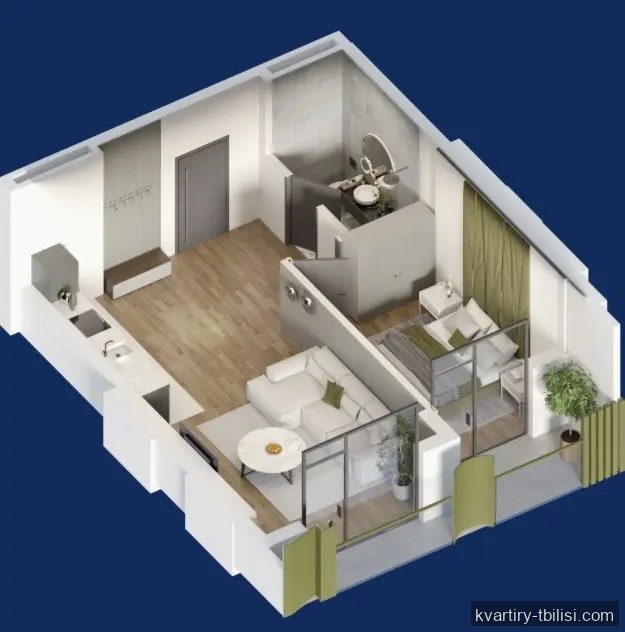2-bedroom Apartment for sale in Isani, Tbilisi, 57.5 sqm, floor 12/22 — 75 000 USD | Tbilisi Homes