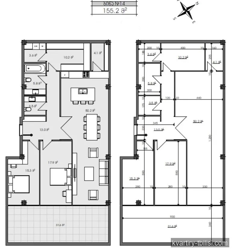 Трёхкомнатная квартира в Лиси — 155 000 USD | Tbilisi Homes