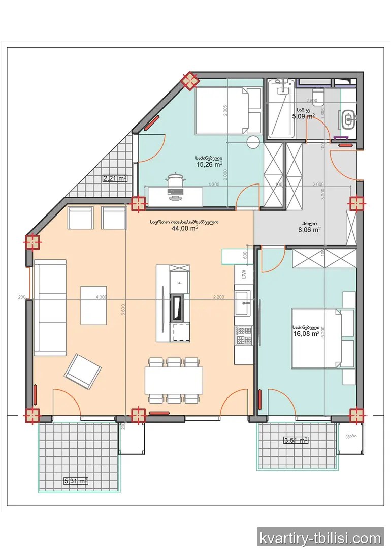 4-bedroom Apartment for sale in Lisi, Tbilisi, 102 sqm, floor 3/5 — 175 000 USD | Tbilisi Homes