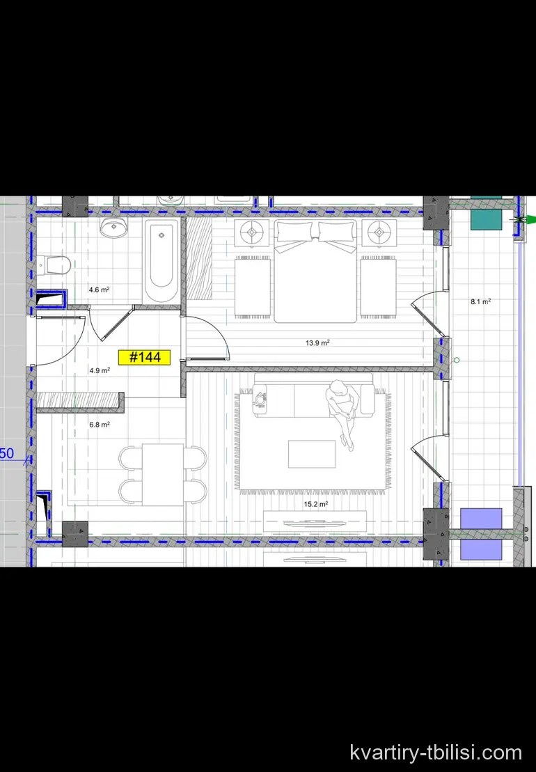 Двухкомнатная квартира на Московском проспекте — 68 000 USD | Tbilisi Homes