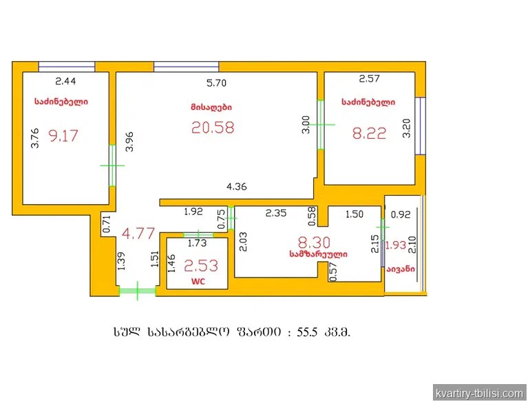 Трёхкомнатная квартира на Московском проспекте — 74 000 USD | Tbilisi Homes