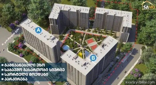 2-bedroom Apartment for sale in Mukhiani, Tbilisi, 61.5 sqm, floor 7/22 — 76 500 USD | Tbilisi Homes