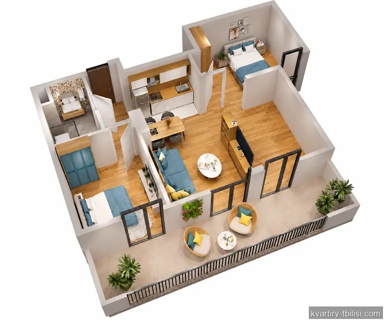 Трёхкомнатная квартира в Мухиани — 96 000 USD | Tbilisi Homes