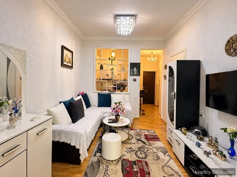 2-bedroom Apartment for sale in Nadzaladevi, Tbilisi, 60.2 sqm, floor 12/13 — 122 000 USD | Tbilisi Homes