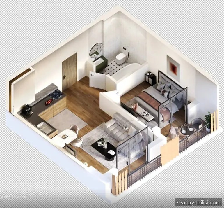 Двухкомнатная квартира на Нутсубидзе — 85 000 USD | Tbilisi Homes