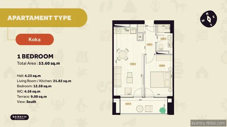 Двухкомнатная квартира в Ортачале — 116 500 USD | Tbilisi Homes