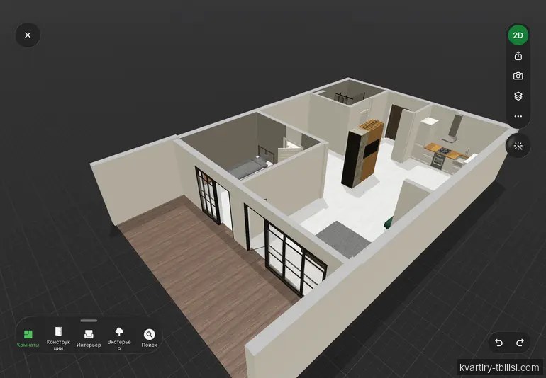 3-bedroom Apartment for sale in Ortachala, Tbilisi, 69 sqm, floor 8/12 — 127 956 USD | Tbilisi Homes