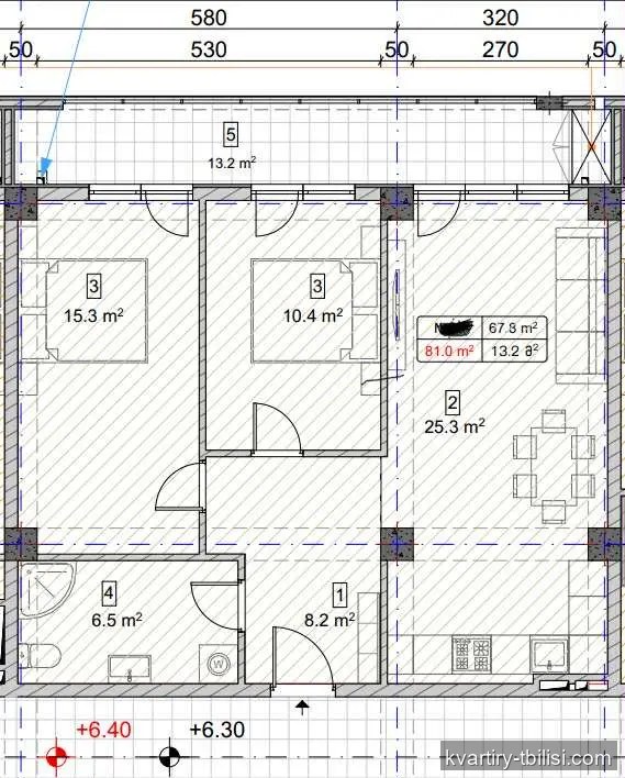 Трёхкомнатная квартира в Ортачале — 180 000 USD | Tbilisi Homes