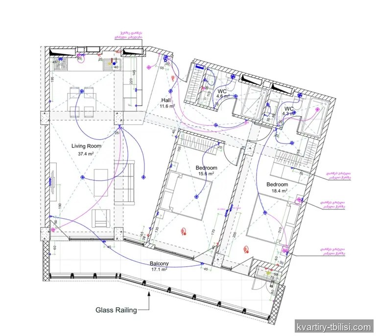 Трёхкомнатная квартира на Сабуртало — 200 000 USD | Tbilisi Homes