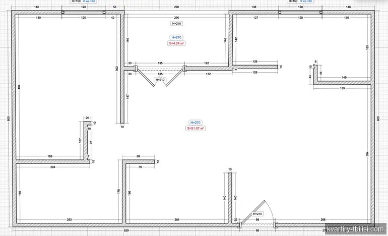 3-bedroom Apartment for sale in Saburtalo, Tbilisi, 60 sqm, floor 1/7 — 114 000 USD | Tbilisi Homes