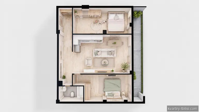 Трёхкомнатная квартира на Сабуртало — 141 760 USD | Tbilisi Homes