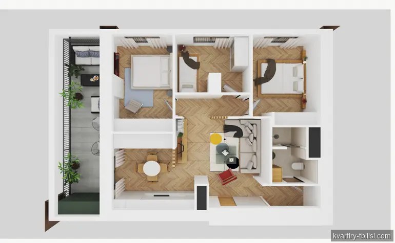 4-bedroom Apartment for sale in Saburtalo, Tbilisi, 90.1 sqm, floor 6/24 — 135 000 USD | Tbilisi Homes