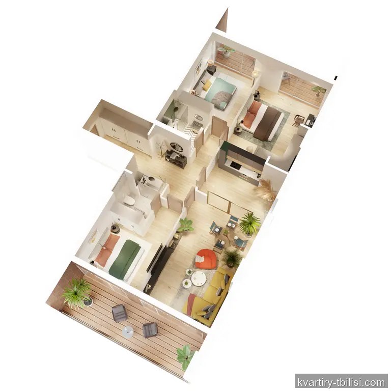 Четырёхкомнатная квартира на Сабуртало — 262 700 USD | Tbilisi Homes