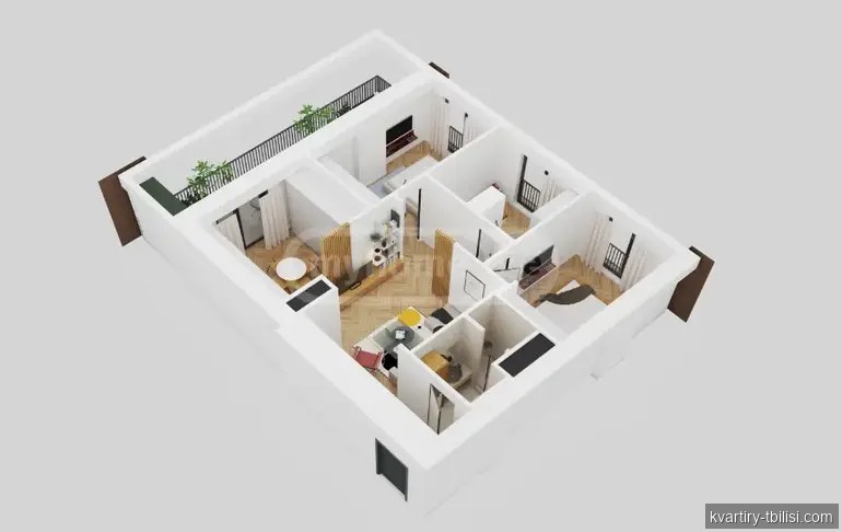 Четырёхкомнатная квартира на Сабуртало — 139 000 USD | Tbilisi Homes