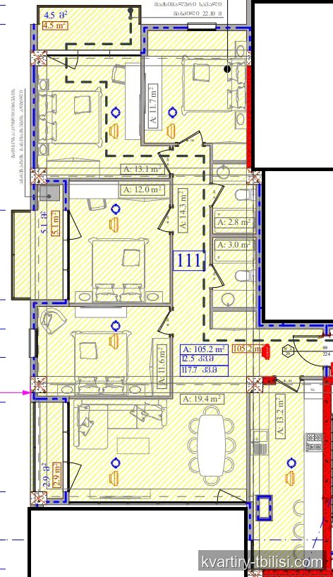 7-комнатная квартира на Сабуртало — 218 000 USD | Tbilisi Homes