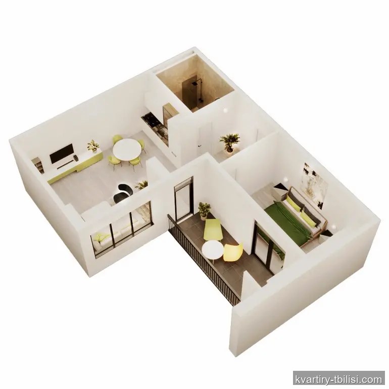 2-bedroom Apartment for sale in Tbilisi, Tbilisi, 65 sqm, floor 3/12 — 65 000 USD | Tbilisi Homes