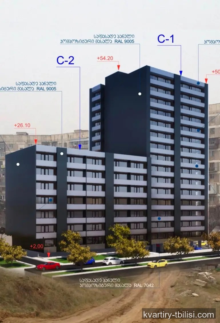1-bedroom Apartment for sale in Tabakhmela, Tbilisi, 41 sqm, floor 7/16 — 28 000 USD | Tbilisi Homes