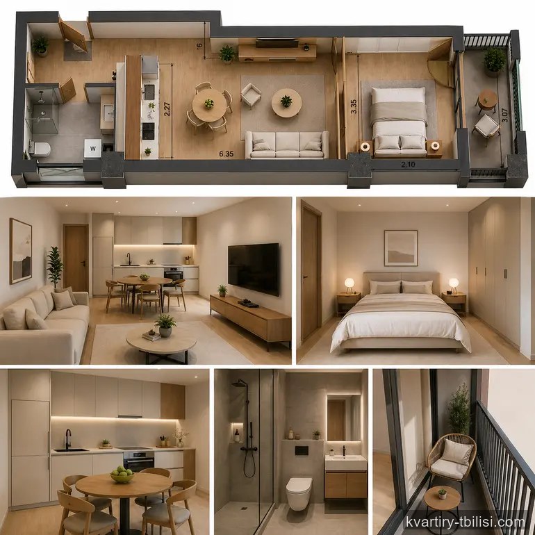 1-bedroom Apartment for sale in Vake, Tbilisi, 45.2 sqm, floor 7/10 — 120 000 USD | Tbilisi Homes