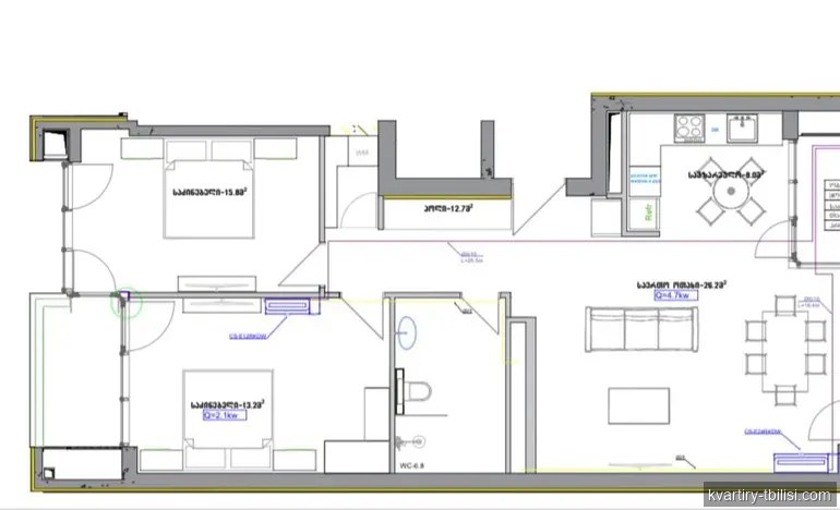 3-bedroom Apartment for sale in Vake, Tbilisi, 126 sqm, floor 11/24 — 495 000 USD | Tbilisi Homes
