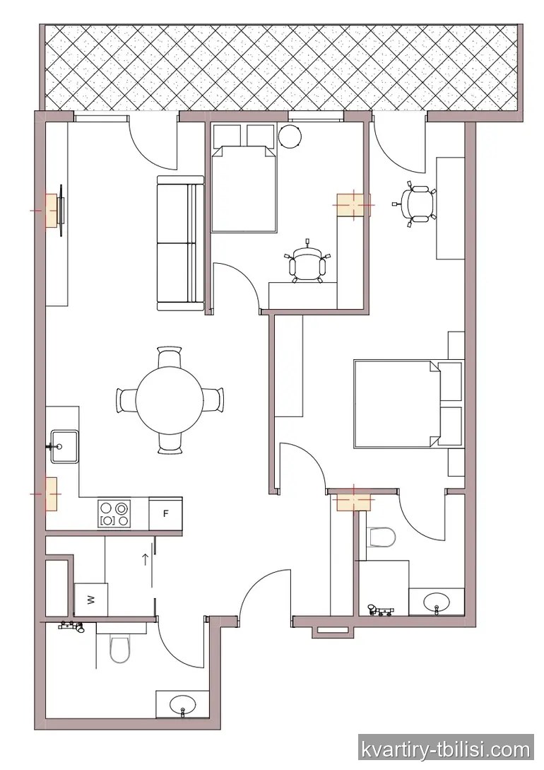 3-bedroom Apartment for sale in Vake, Tbilisi, 85 sqm, floor 4/8 — 318 750 USD | Tbilisi Homes