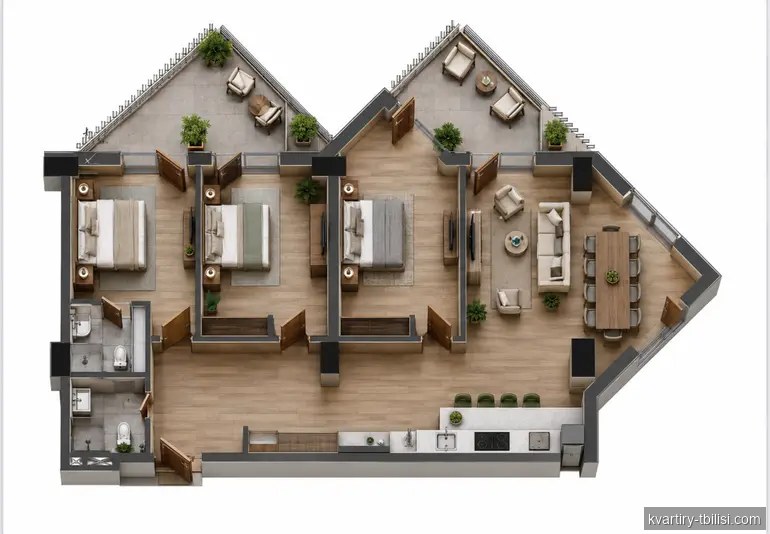 4-bedroom Apartment for sale in Vake, Tbilisi, 134 sqm, floor 4/12 — 294 800 USD | Tbilisi Homes