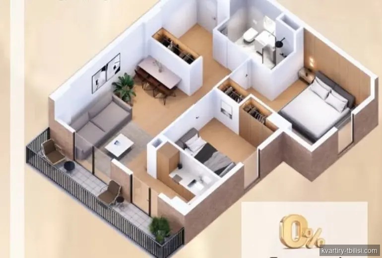 Трёхкомнатная квартира в Варкетили — 72 000 USD | Tbilisi Homes