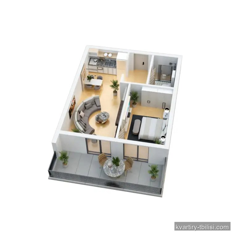 2-bedroom Apartment for sale in Vazisubani, Tbilisi, 52.1 sqm, floor 10/11 — 62 000 USD | Tbilisi Homes