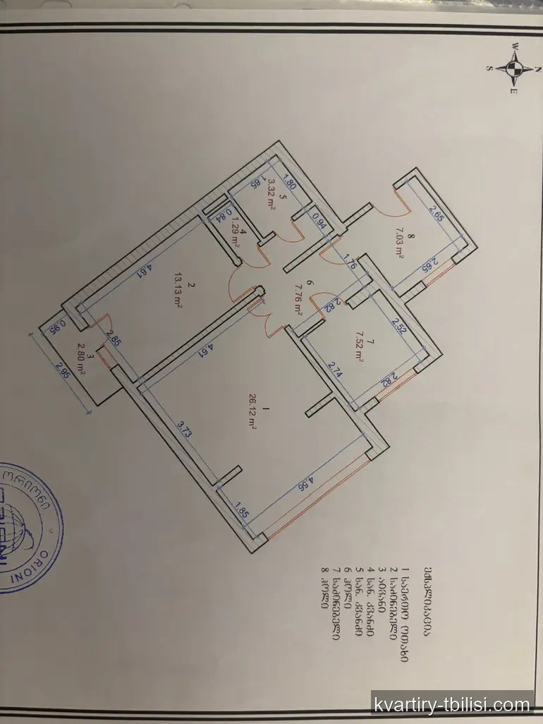 Трёхкомнатная квартира в Вазисубани — 82 500 USD | Tbilisi Homes