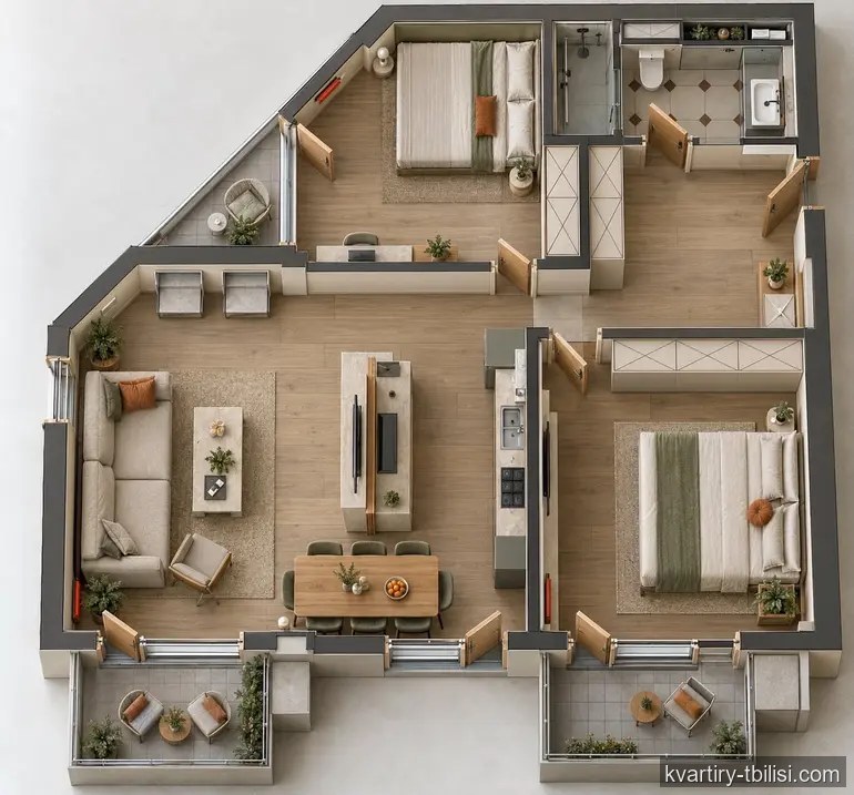 4-bedroom Apartment for sale in Lisi, Tbilisi, 102 sqm, floor 3/5 — 175 000 USD | Tbilisi Homes